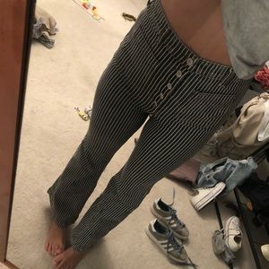 Striped bootcut pants